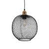 GLOBOSTAR® WIRE 201-0019 Μοντέρνο Κρεμαστό Φωτιστικό Οροφής με Ντουί 1 x E27 AC 220-240V IP20 - Μαύρο & Χρυσό - Μ25 x Π25 x Υ32cm