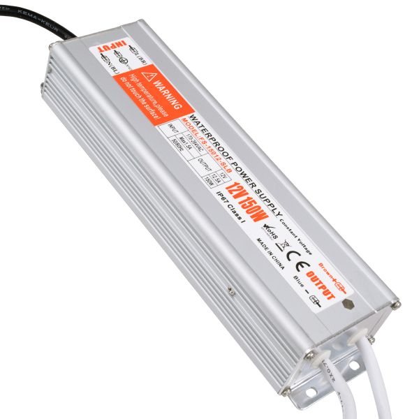 GloboStar® 73053 Μεταλλικό Τροφοδοτικό SELV για Προϊόντα LED 150W 12.5A - AC 220-240V σε DC 12V - Αδιάβροχο IP67 L24.3 x W7.4 x H4.5cm - 3 Χρόνια Εγγύηση