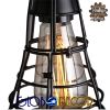 GLOBOSTAR® DROPS 01059 Vintage Κρεμαστό Φωτιστικό Οροφής με Ντουί 6 x E27 AC 220-240V IP20 - Μαύρο - 120cm