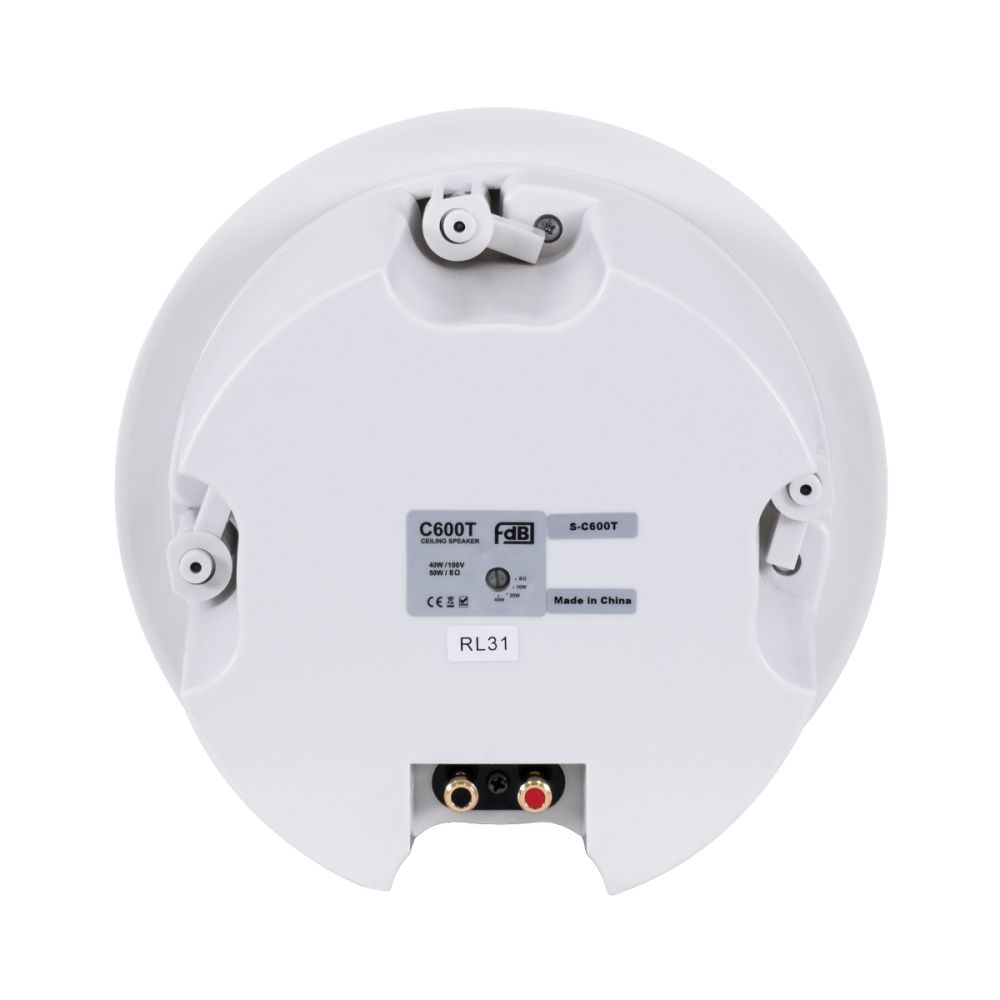 GLOBOSTAR® FDB C600T 98012 Χωνευτό Παθητικό Ηχείο Εγκαταστάσεων με Μετασχηματιστή 100V & 8Ω - 40W RMS (80W Peak) - 1 x 6" Inches LF & 1 x 1" Inches HF - IP20 - Λευκό - Μ23.9 x Π23.9 x Υ15.3cm / Q20.5 x 13.9cm - 2 Χρόνια Εγγύηση