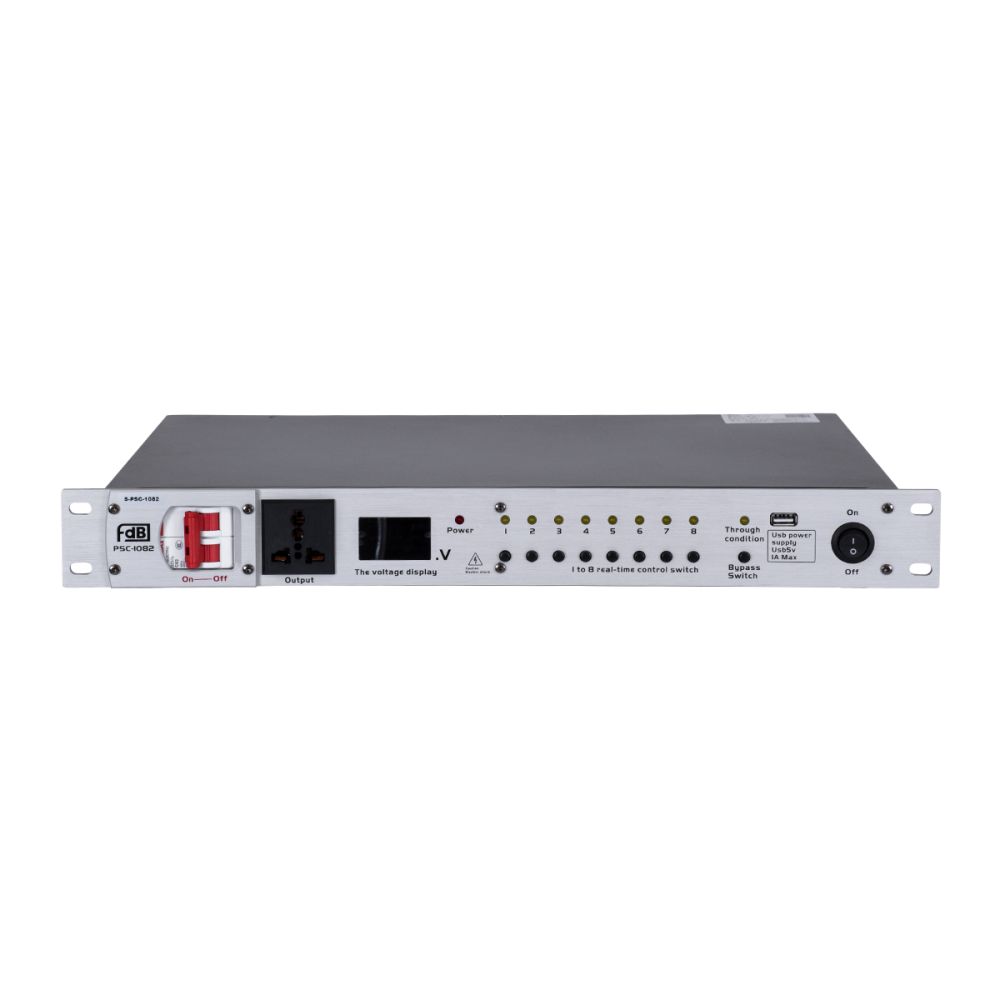 GloboStar® FDB PSC-1082 98022 Power Sequence Controller - Επαγγελματικός Ελεγκτής Ακολουθίας Ισχύος Power Management SMT Technology - USB Charger - RS232 Control Interface/RS485 Cascade - AC 85~265V/40-60Hz 60Α - IP20 - Ασημί - Μ48.3 x Π28 x Υ5.5cm