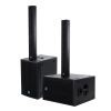 GloboStar® FDB K803+K112BAS 98024-98025-SET PA Column System - Ενεργό Αυτοενισχυόμενο Σετ Ηχείων & Subwoofer Column Κολωνάτο με Ψηφιακό Ενισχυτή FA2.36 AC 220V/50-60Hz - 600W RMS/8Ω + 400W RMS/8Ω (4000W Peak) - IP20 - Μαύρο - Σετ 4 Τεμαχίων