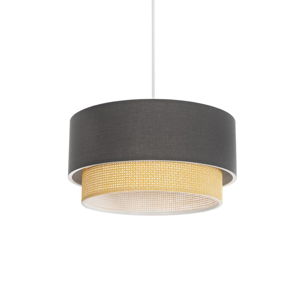 GLOBOSTAR® BIGGIE 204-0095 Μοντέρνο Κρεμαστό Φωτιστικό Οροφής με Ντουί 1 x E27 AC 220-240V IP20 - Γκρι & Μπεζ - Μ30 x Π30 x Υ17cm