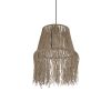 GLOBOSTAR® ROKA 205-0075 Boho Κρεμαστό Φωτιστικό Οροφής με Ντουί 1 x E27 AC 220-240V IP20 - Μπεζ - M30 x Π30 x Υ45cm