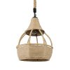 GLOBOSTAR® KUBRIC 01605 Boho Κρεμαστό Φωτιστικό Οροφής με Ντουί 1 x E27 AC 220-240V IP20 - Μπεζ - Μ30 x Π30 x Y40cm