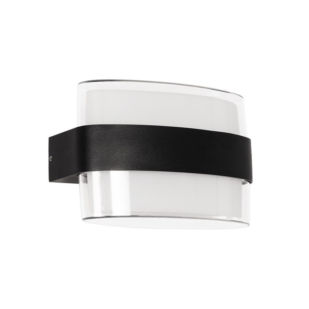 GLOBOSTAR® EMPIRE 60782 Μοντέρνο Φωτιστικό Τοίχου - Απλίκα LED 12W 1260lm 120° AC 220-240V Αδιάβροχο IP65 Φυσικό Λευκό 4500K - Bridgelux SMD Chip & TÜV SÜD Driver - Μαύρο Ματ - Μ18.5 x Π9 x Υ12cm - 3 Χρόνια Εγγύηση