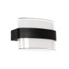 GLOBOSTAR® EMPIRE 60782 Μοντέρνο Φωτιστικό Τοίχου - Απλίκα LED 12W 1260lm 120° AC 220-240V Αδιάβροχο IP65 Φυσικό Λευκό 4500K - Bridgelux SMD Chip & TÜV SÜD Driver - Μαύρο Ματ - Μ18.5 x Π9 x Υ12cm - 3 Χρόνια Εγγύηση