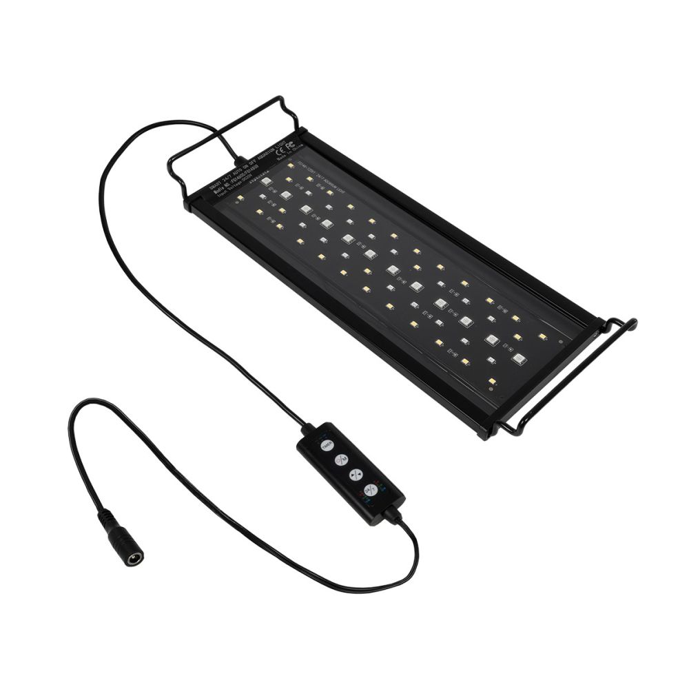 GLOBOSTAR® AQUARIUS 79678 Φωτιστικό Ενυδρείου με Ενσωματωμένο Χειριστήριο LED 12W 600lm 120° AC 220-240V Αδιάβροχο IP44 Πολύχρωμο RGBW Dimmable - Sanan SMD Chip - Μαύρο - Μ30 x Π11 x Υ3cm - 2 Χρόνια Εγγύηση