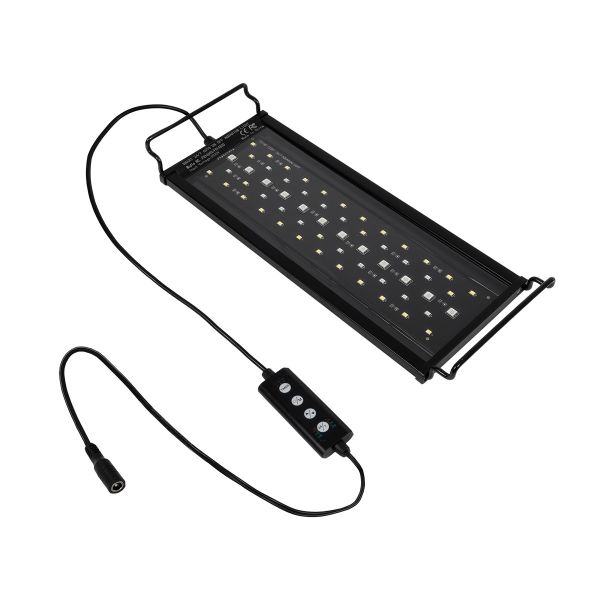 GLOBOSTAR® AQUARIUS 79678 Φωτιστικό Ενυδρείου με Ενσωματωμένο Χειριστήριο LED 12W 600lm 120° AC 220-240V Αδιάβροχο IP44 Πολύχρωμο RGBW Dimmable - Sanan SMD Chip - Μαύρο - Μ30 x Π11 x Υ3cm - 2 Χρόνια Εγγύηση