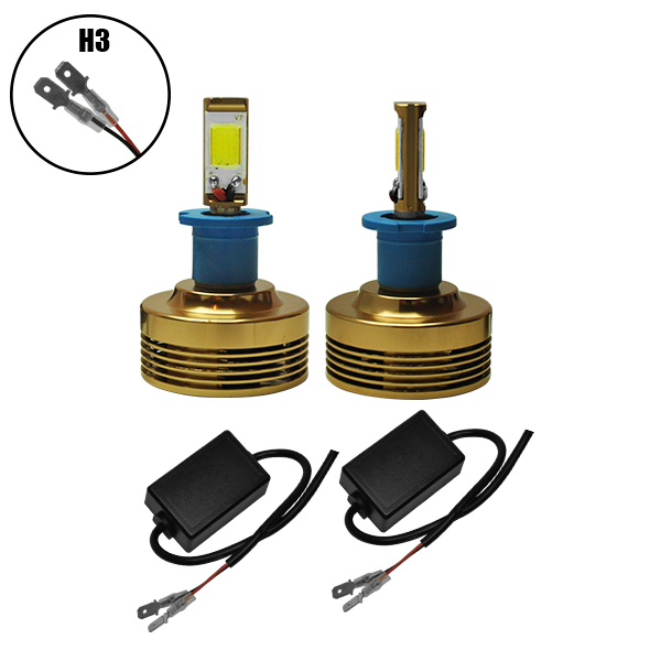 GloboStar® 99701 LED HID KIT H3 45 Watt COB LED 3600 Lumen 9-32 Volt DC 6000k