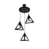 GLOBOSTAR® TRIANGLE 203-0160 Μοντέρνο Κρεμαστό Φωτιστικό Οροφής με Ντουί 3 x E27 AC 220-240V IP20 - Μάυρο - Μ67 x Π67 x Υ50cm