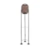 GloboStar® CURACAO 999-0041 Μοντέρνο Επιδαπέδιο Φωτιστικό Μονόφωτο 1 x E27 IP20 Μαύρο Μέταλλο με Καφέ Ξύλο - Μ30 x Π30 x Υ165cm