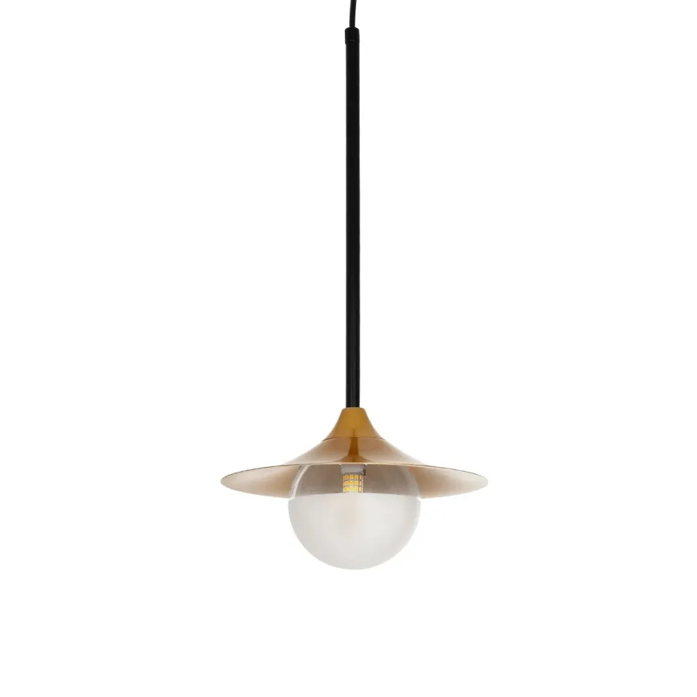 GLOBOSTAR® JOLIET 999-0042 Μοντέρνο Κρεμαστό Φωτιστικό Οροφής με Ντουί 1 x G9 AC 220-240V IP20 - Μαύρο & Χρυσό - Μ20 x Π20 x Y43cm