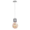 GLOBOSTAR® LAMP 999-0056 Μοντέρνο Κρεμαστό Φωτιστικό Οροφής με Ντουί 1 x E27 AC 220-240V IP20 - Διάφανο, Χρυσό & Ασημί - Μ15 x Π15 x Υ27cm