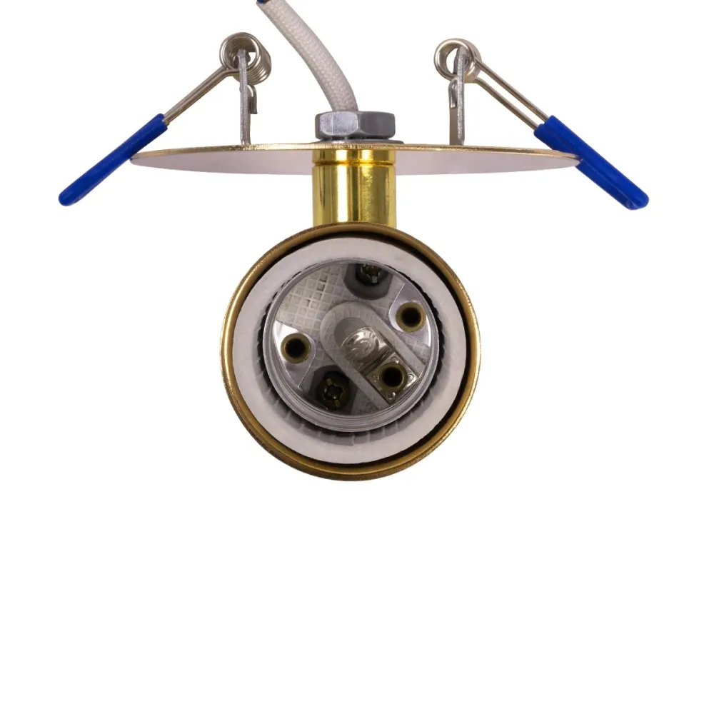 GLOBOSTAR® SARA 999-0060 Χωνευτό Φωτιστικό Οροφής με Ντουί 1 x E27 AC 220-240V IP20 - Χρυσό Πλατίνα - Μ8 x Π8 x Υ11cm / Q5.5cm
