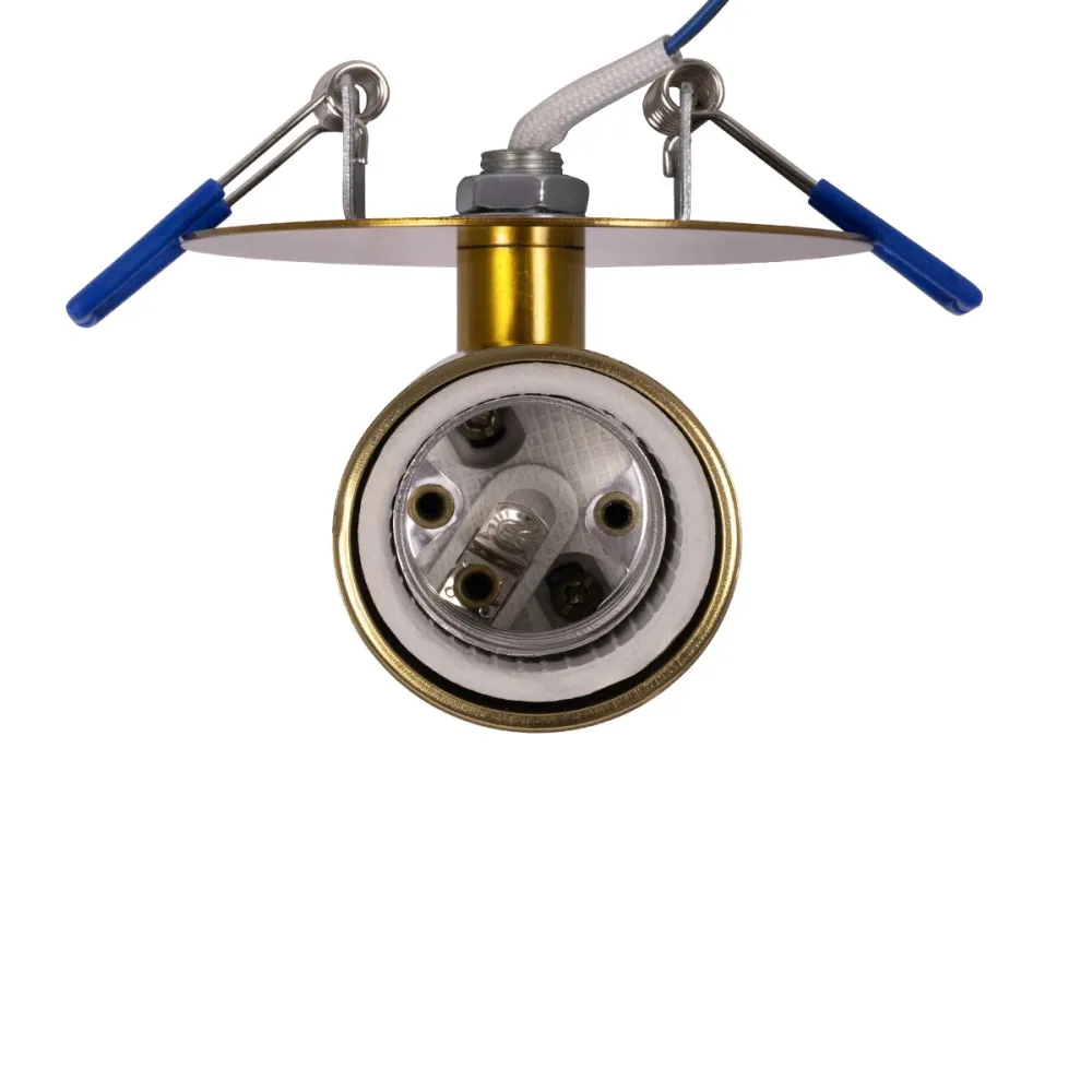 GLOBOSTAR® SARA 999-0061 Χωνευτό Φωτιστικό Οροφής με Ντουί 1 x E27 AC 220-240V IP20 - Χρυσό Βούρτσας - Μ8 x Π8 x Υ11cm / Q5.5cm
