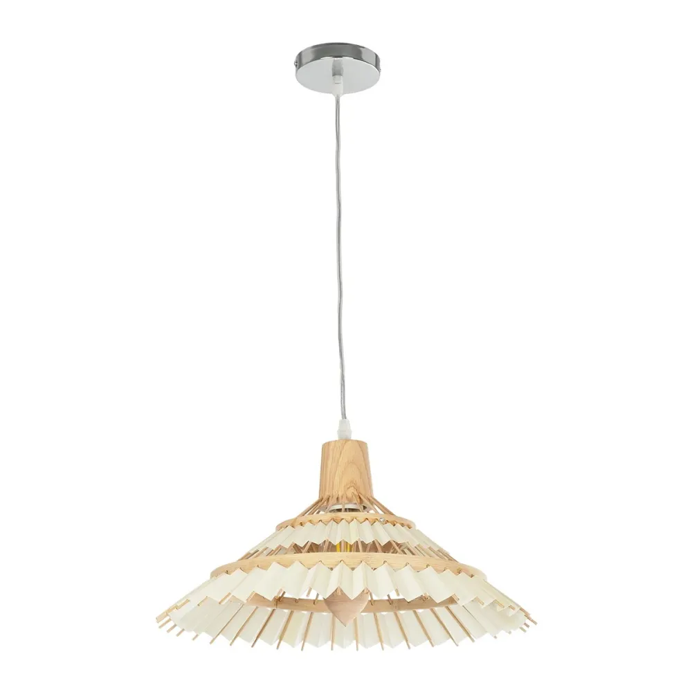 GLOBOSTAR® VENTALIA 999-0068 Boho Κρεμαστό Φωτιστικό Οροφής με Ντουί 1 x E27 AC 220-240V IP20 - Μπεζ - Μ40 x Π40 x Y23cm