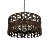 GLOBOSTAR® VERA 999-0069 Boho Κρεμαστό Φωτιστικό Οροφής με Ντουί 1 x E27 AC 220-240V IP20 - Καφέ - Μ50 x Π50 x Υ25cm