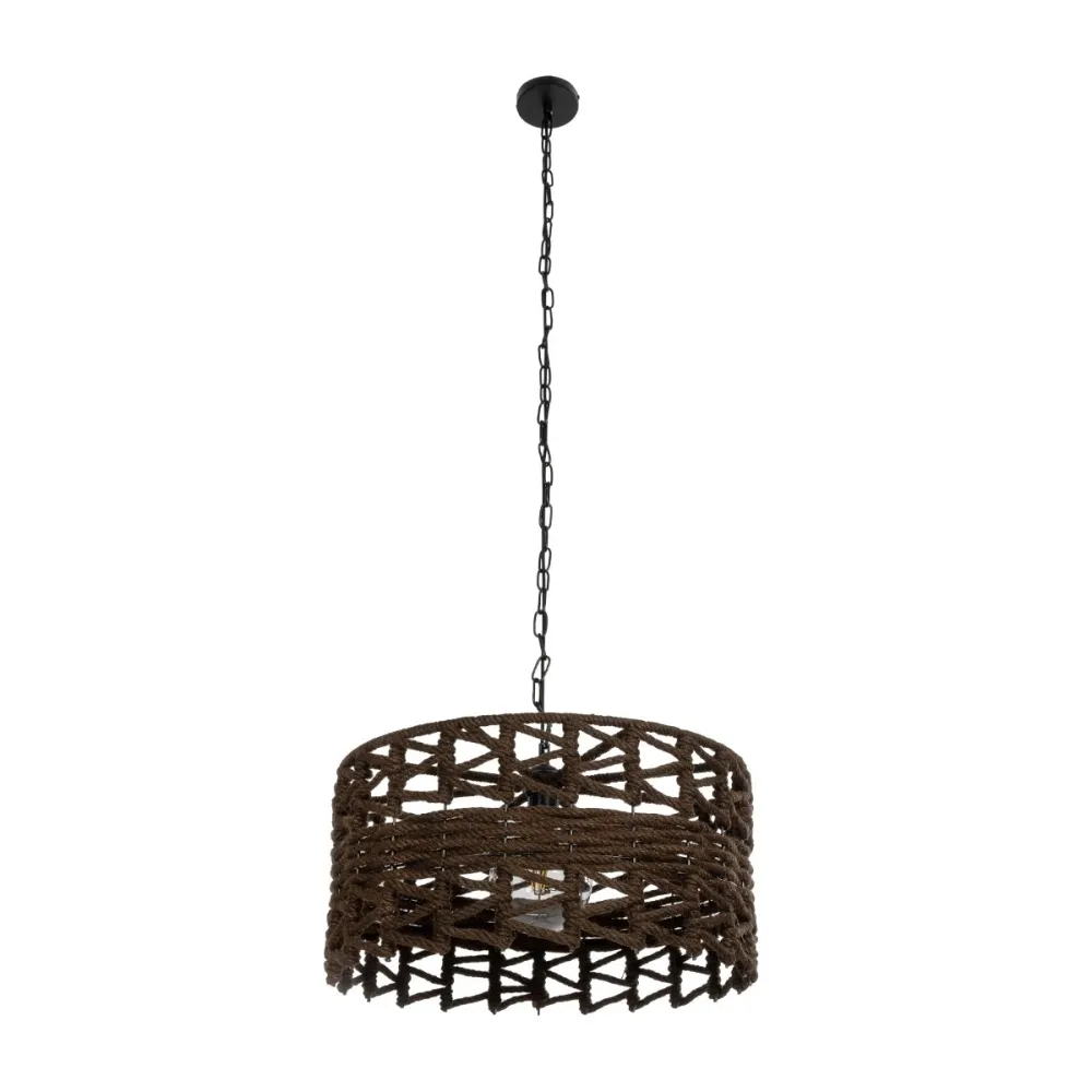 GLOBOSTAR® VERA 999-0069 Boho Κρεμαστό Φωτιστικό Οροφής με Ντουί 1 x E27 AC 220-240V IP20 - Καφέ - Μ50 x Π50 x Υ25cm