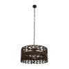 GLOBOSTAR® VERA 999-0069 Boho Κρεμαστό Φωτιστικό Οροφής με Ντουί 1 x E27 AC 220-240V IP20 - Καφέ - Μ50 x Π50 x Υ25cm