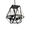 GLOBOSTAR® DASTAR 999-0091 Vintage Κρεμαστό Φωτιστικό Οροφής με Ντουί 4 x E27 AC 220-240V IP20 - Μαύρο & Λευκό - Μ42 x Π42 x Υ43cm
