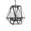 GLOBOSTAR® DASTAR 999-0091 Vintage Κρεμαστό Φωτιστικό Οροφής με Ντουί 4 x E27 AC 220-240V IP20 - Μαύρο & Λευκό - Μ42 x Π42 x Υ43cm