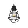 GLOBOSTAR® ALDO 999-0096 Vintage Κρεμαστό Φωτιστικό Οροφής με Ντουί 1 x E27 AC 220-240V IP20 - Μαύρο - Μ15 x Π15 x Υ24cm