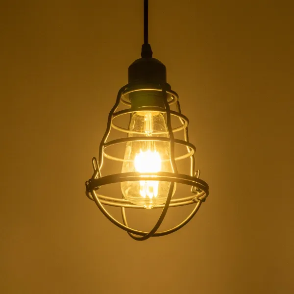 GLOBOSTAR® ALDO 999-0096 Vintage Κρεμαστό Φωτιστικό Οροφής με Ντουί 1 x E27 AC 220-240V IP20 - Μαύρο - Μ15 x Π15 x Υ24cm