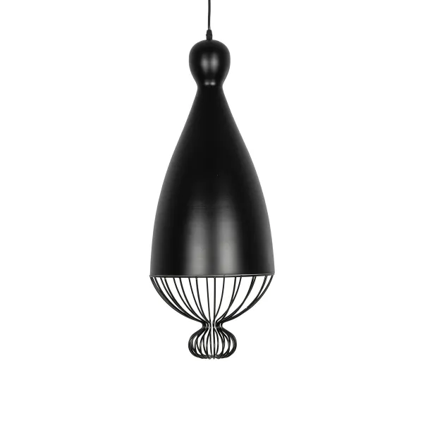 GLOBOSTAR® CARNEL 999-0110 Vintage Κρεμαστό Φωτιστικό Οροφής με Ντουί 1 x E27 AC 220-240V IP20 - Μαύρο - Μ26 x Π26 x Υ70cm