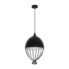 GLOBOSTAR® SOBRINO 999-0111 Vintage Κρεμαστό Φωτιστικό Οροφής με Ντουί 1 x E27 AC 220-240V IP20 - Μαύρο - Μ28 x Π28 x Υ47cm