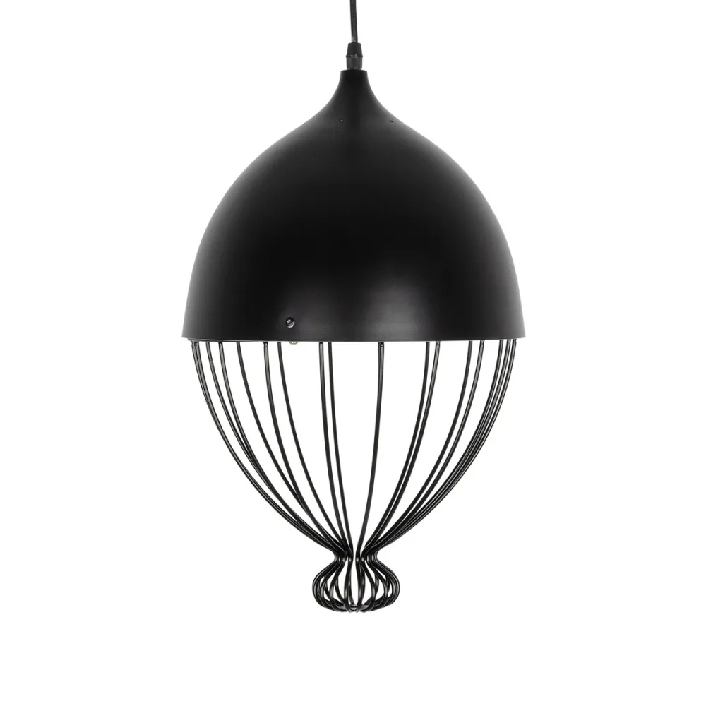 GLOBOSTAR® SOBRINO 999-0111 Vintage Κρεμαστό Φωτιστικό Οροφής με Ντουί 1 x E27 AC 220-240V IP20 - Μαύρο - Μ28 x Π28 x Υ47cm