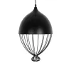 GLOBOSTAR® SOBRINO 999-0111 Vintage Κρεμαστό Φωτιστικό Οροφής με Ντουί 1 x E27 AC 220-240V IP20 - Μαύρο - Μ28 x Π28 x Υ47cm
