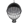 GLOBOSTAR® SOBRINO 999-0111 Vintage Κρεμαστό Φωτιστικό Οροφής με Ντουί 1 x E27 AC 220-240V IP20 - Μαύρο - Μ28 x Π28 x Υ47cm