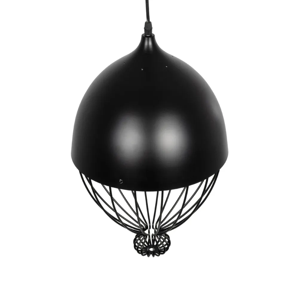 GLOBOSTAR® SOBRINO 999-0111 Vintage Κρεμαστό Φωτιστικό Οροφής με Ντουί 1 x E27 AC 220-240V IP20 - Μαύρο - Μ28 x Π28 x Υ47cm