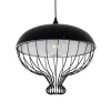 GLOBOSTAR® SOBRINO 999-0112 Vintage Κρεμαστό Φωτιστικό Οροφής με Ντουί 1 x E27 AC 220-240V IP20 - Μαύρο - Μ45 x Π45 x Υ45cm