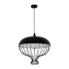 GLOBOSTAR® SOBRINO 999-0112 Vintage Κρεμαστό Φωτιστικό Οροφής με Ντουί 1 x E27 AC 220-240V IP20 - Μαύρο - Μ45 x Π45 x Υ45cm