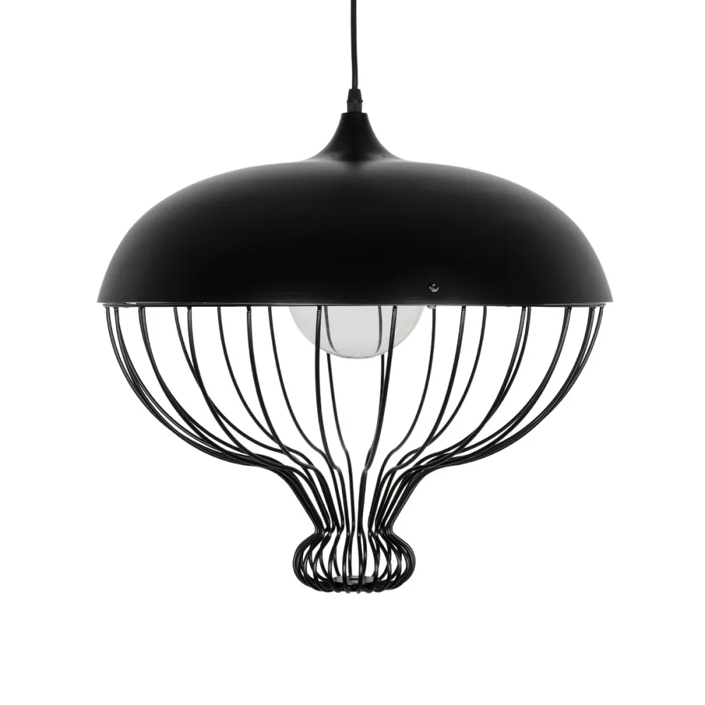 GLOBOSTAR® SOBRINO 999-0112 Vintage Κρεμαστό Φωτιστικό Οροφής με Ντουί 1 x E27 AC 220-240V IP20 - Μαύρο - Μ45 x Π45 x Υ45cm