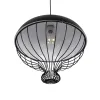 GLOBOSTAR® SOBRINO 999-0112 Vintage Κρεμαστό Φωτιστικό Οροφής με Ντουί 1 x E27 AC 220-240V IP20 - Μαύρο - Μ45 x Π45 x Υ45cm