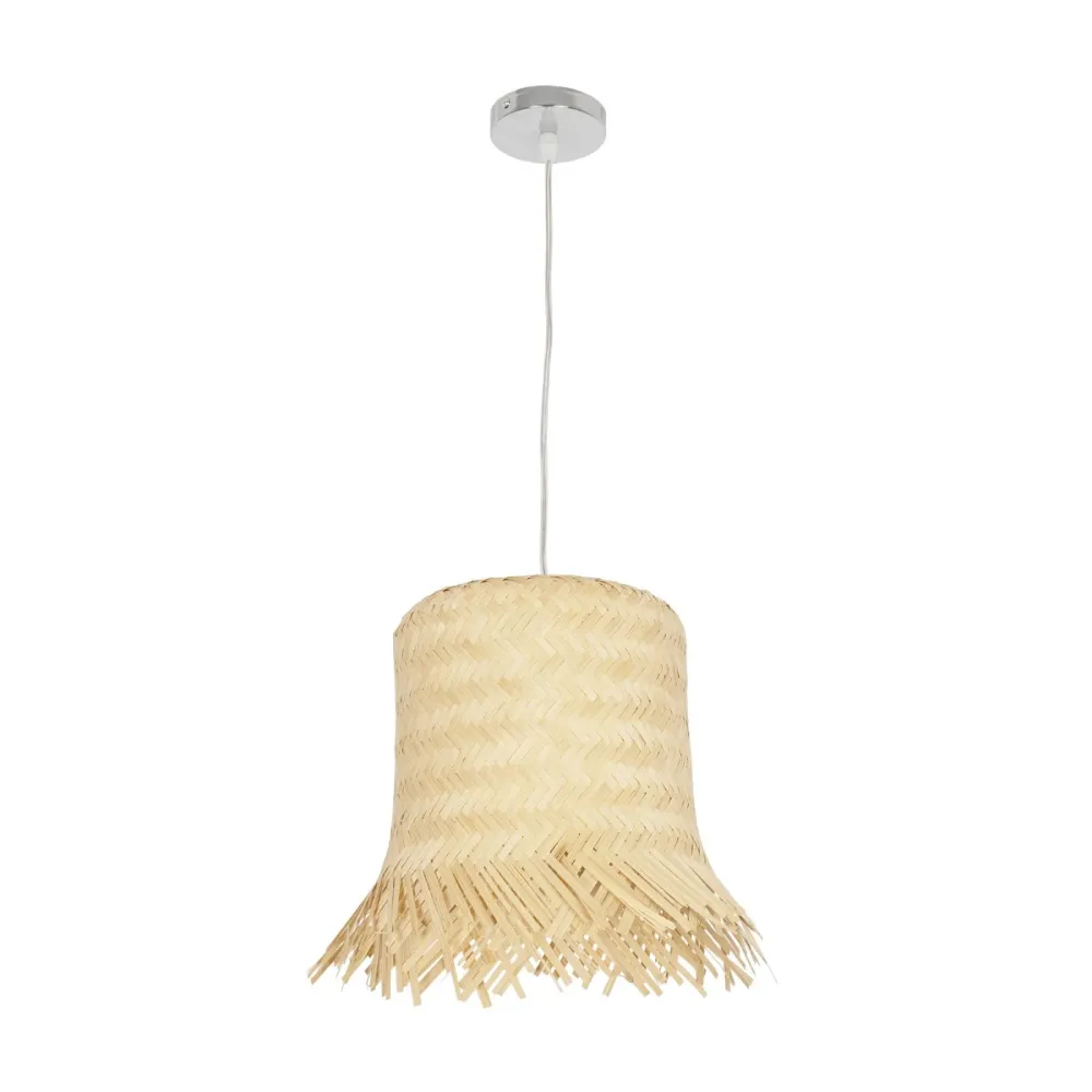 GLOBOSTAR® HAWAII 999-0125 Boho Κρεμαστό Φωτιστικό Οροφής με Ντουί 1 x E27 AC 220-240V IP20 - Μπεζ - Μ30 x Π30 x Υ30cm