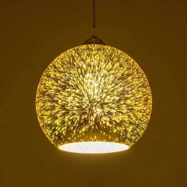 GLOBOSTAR® SATURN 999-0147 Μοντέρνο Κρεμαστό Φωτιστικό Οροφής με Ντουί 1 x E27 AC 220-240V IP20 - Πολύχρωμο - Μ25 x Π25 x Υ22cm