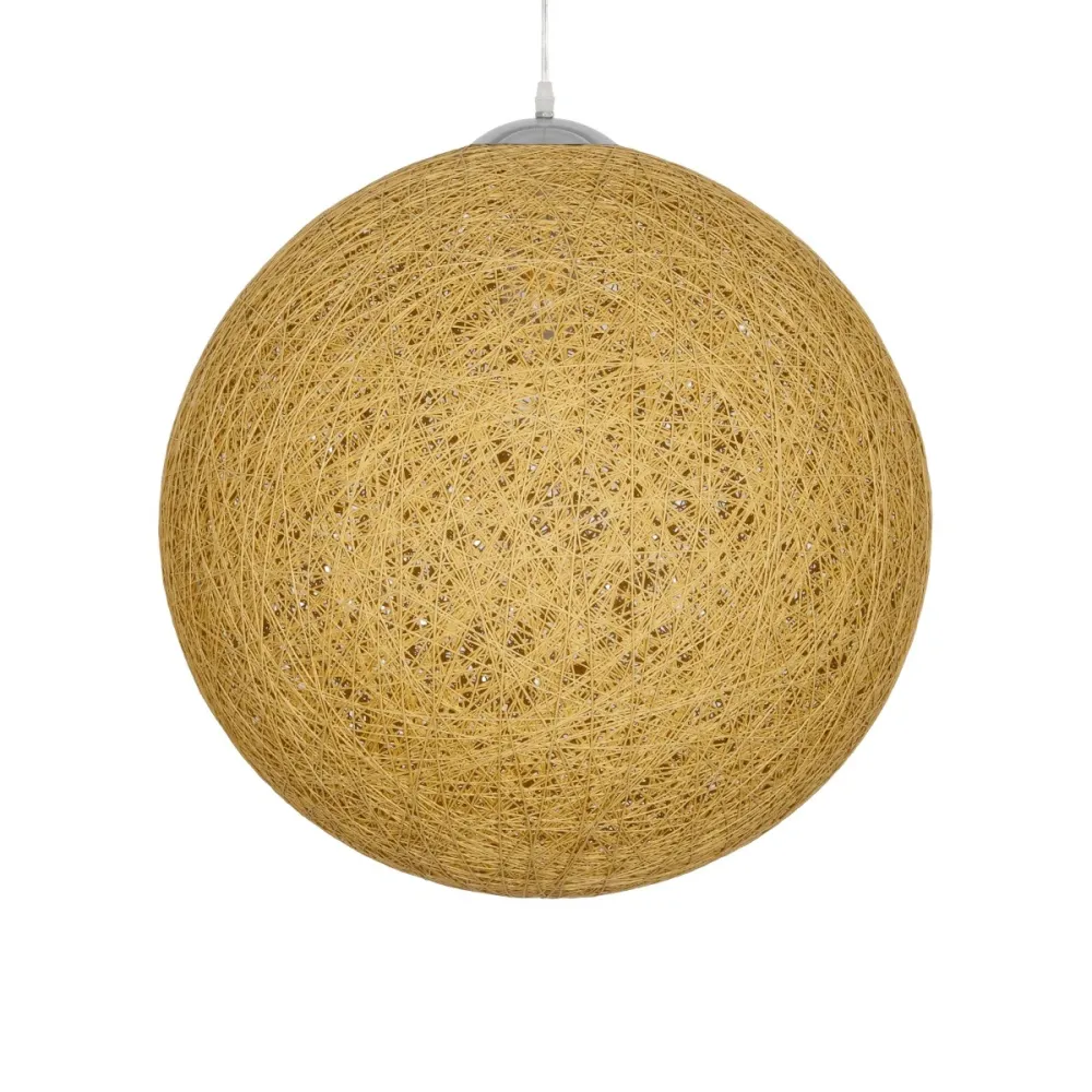 GLOBOSTAR® OCEANA 999-0155 Boho Κρεμαστό Φωτιστικό Οροφής με Ντουί 1 x E27 AC 220-240V IP20 - Μπεζ & Χρυσό - Μ60 x Π60 x Υ60cm