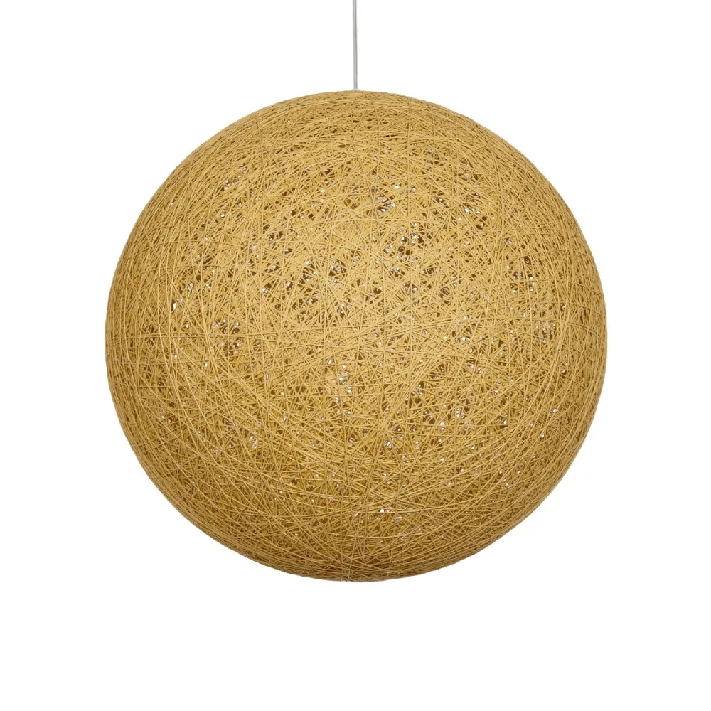 GLOBOSTAR® OCEANA 999-0155 Boho Κρεμαστό Φωτιστικό Οροφής με Ντουί 1 x E27 AC 220-240V IP20 - Μπεζ & Χρυσό - Μ60 x Π60 x Υ60cm