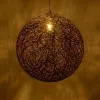 GLOBOSTAR® OCEANA 999-0156 Boho Κρεμαστό Φωτιστικό Οροφής με Ντουί 1 x E27 AC 220-240V IP20 - Καφέ - Μ60 x Π60 x Υ60cm