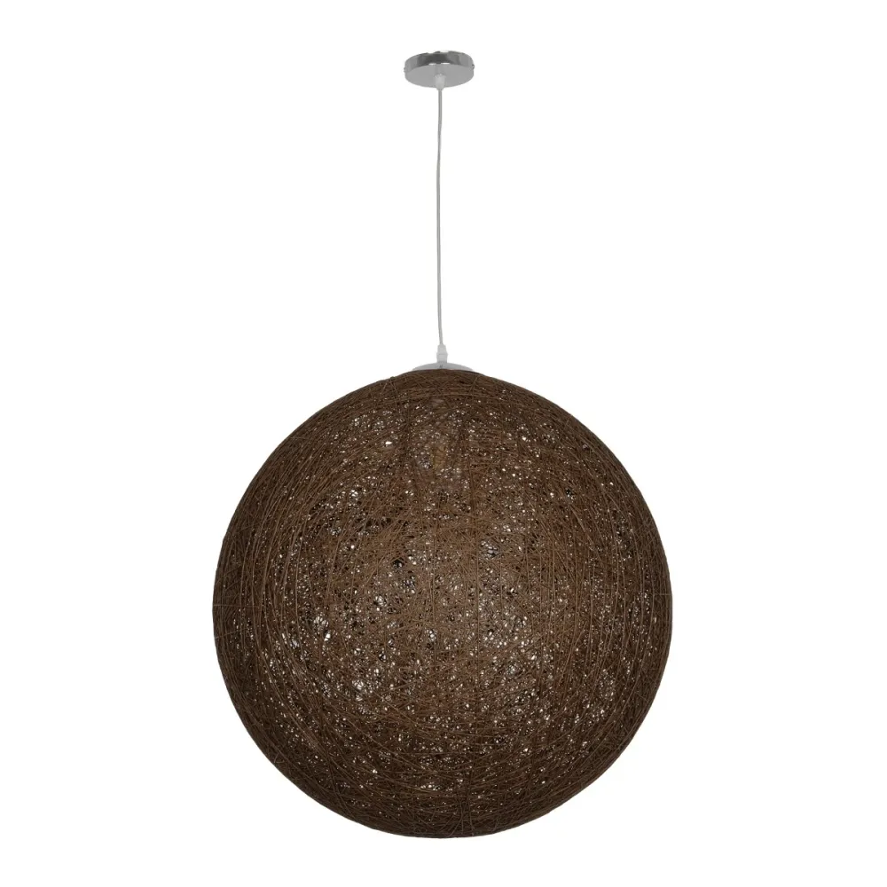 GLOBOSTAR® OCEANA 999-0156 Boho Κρεμαστό Φωτιστικό Οροφής με Ντουί 1 x E27 AC 220-240V IP20 - Καφέ - Μ60 x Π60 x Υ60cm
