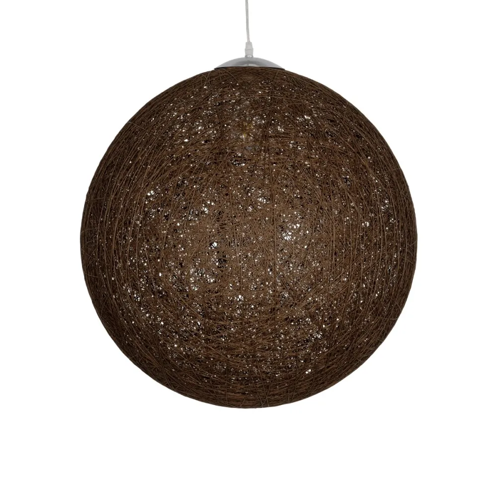 GLOBOSTAR® OCEANA 999-0156 Boho Κρεμαστό Φωτιστικό Οροφής με Ντουί 1 x E27 AC 220-240V IP20 - Καφέ - Μ60 x Π60 x Υ60cm