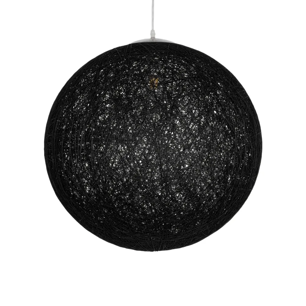 GLOBOSTAR® OCEANA 999-0157 Boho Κρεμαστό Φωτιστικό Οροφής με Ντουί 1 x E27 AC 220-240V IP20 - Μαύρο - Μ60 x Π60 x Υ60cm