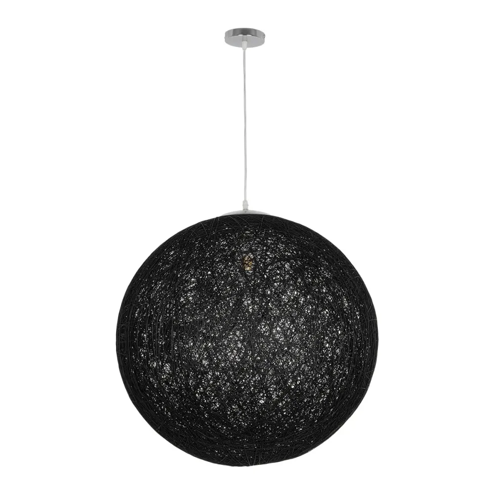 GLOBOSTAR® OCEANA 999-0157 Boho Κρεμαστό Φωτιστικό Οροφής με Ντουί 1 x E27 AC 220-240V IP20 - Μαύρο - Μ60 x Π60 x Υ60cm