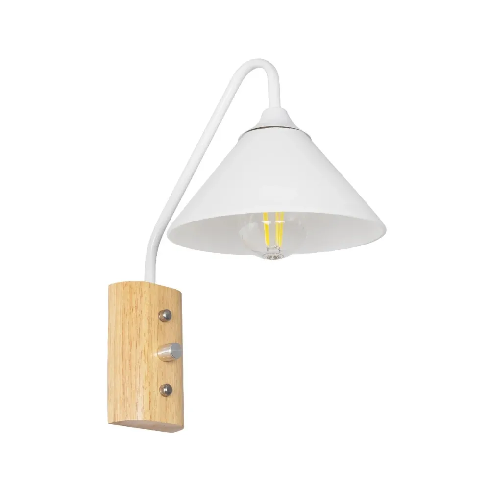 GLOBOSTAR® ALESSIA 999-0178 Μοντέρνο Φωτιστικό Τοίχου - Απλίκα με Ντουί 1 x E27 AC 220-240V IP20 - Μπεζ & Λευκό - Μ18 x Π26 x Υ29cm