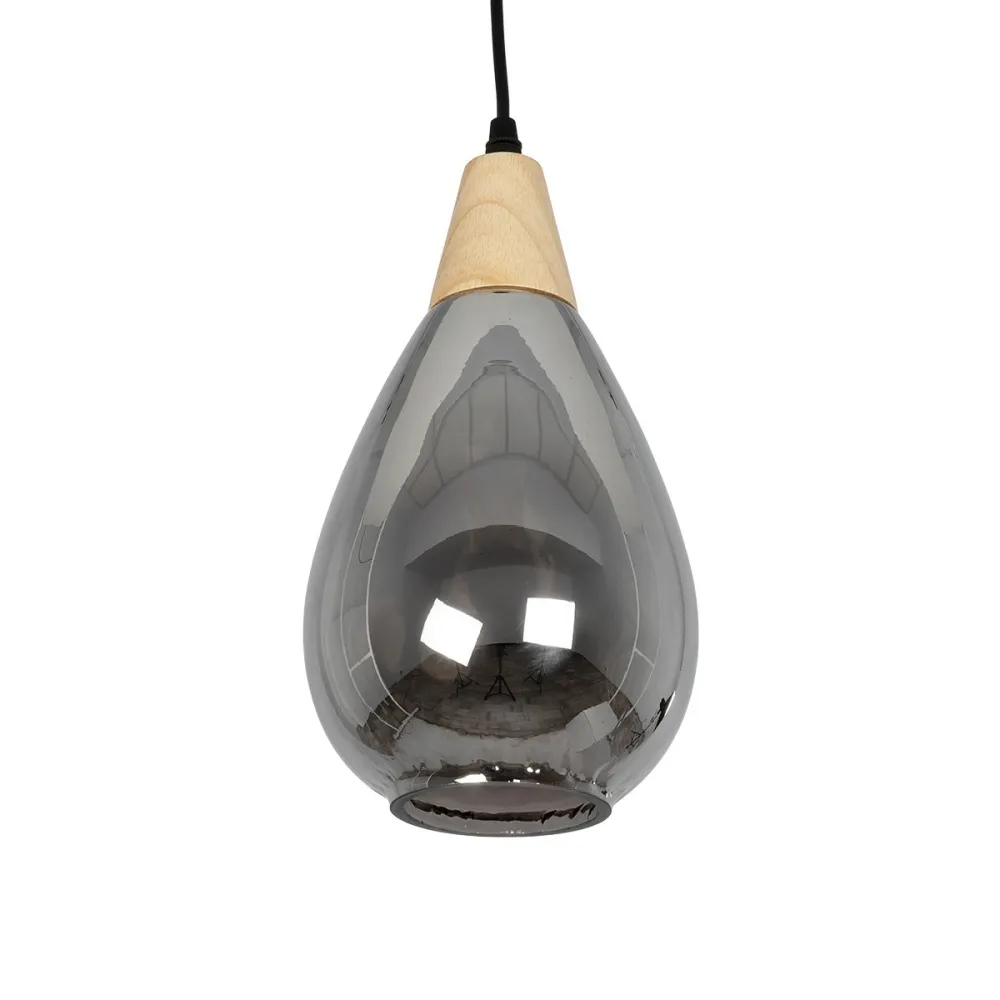 GLOBOSTAR® NOAH 999-0184 Μοντέρνο Κρεμαστό Φωτιστικό Οροφής με Ντουί 1 x E27 AC 220-240V IP20 - Γκρι & Μπεζ - Μ16 x Π16 x Υ30cm