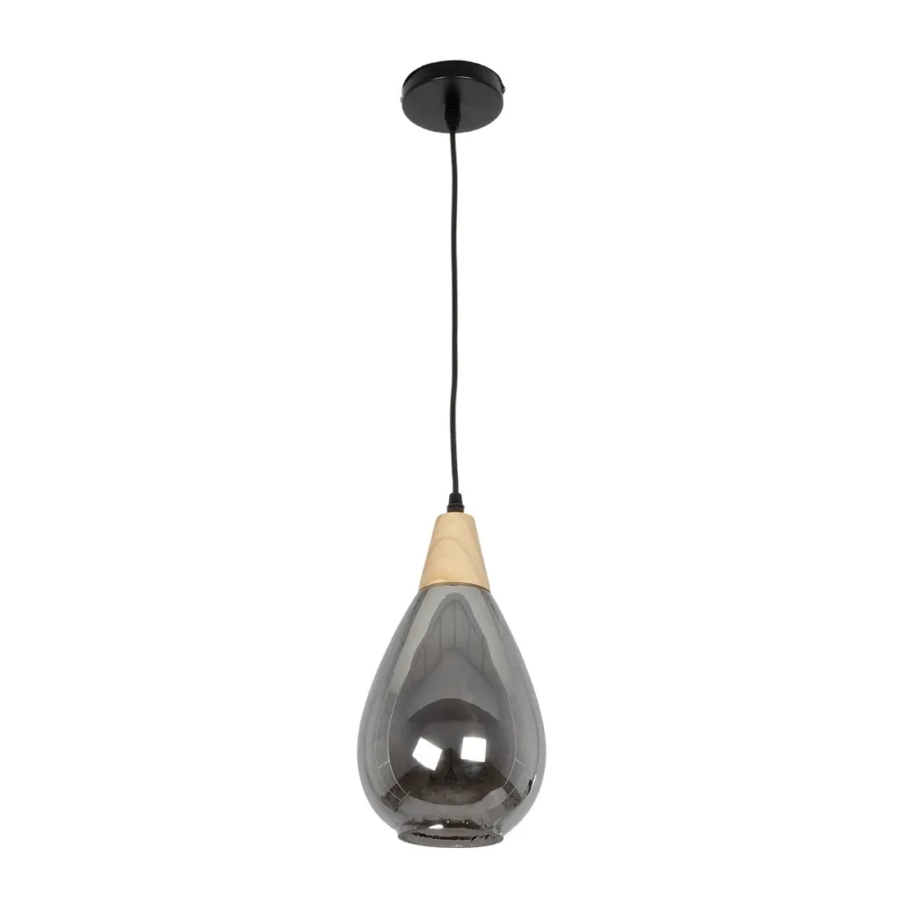 GLOBOSTAR® NOAH 999-0184 Μοντέρνο Κρεμαστό Φωτιστικό Οροφής με Ντουί 1 x E27 AC 220-240V IP20 - Γκρι & Μπεζ - Μ16 x Π16 x Υ30cm